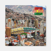 zBO020 LA PAZ Aerial uitzicht, Bolivia, Fridge Magneet (Voorkant)