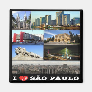 zBR010 SAO PAULO I Love, Mosaic, Brazilië, Fridge Magneet