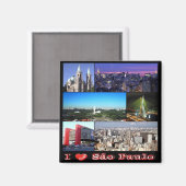 zBR011 SAO PAULO I Love, Mosaic, Fridge Magneet (Voorkant / Achterkant)