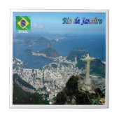 zBR023 panorama van RIO DE JANEIRO, Brazilië, Tegeltje (Voorkant)
