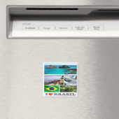 zBR031 BRAZILIË I Love, Mosaic, Fridge Magneet (Insitu (Vaatwasser))