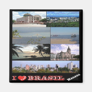 zBR033 BRZIL I Love, Mosaic, Manaus, Fridge Magneet