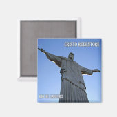 zBR039 RIO DE JANEIRO, Christus de Redeemer, Fridg Magneet (Voorkant / Achterkant)