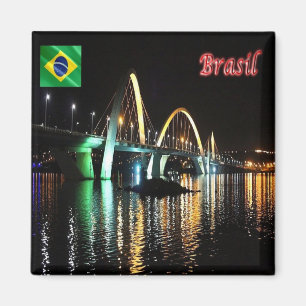 zBR044 BRASILIA,JK Bridge by Night, Brazilië, Frid Magneet