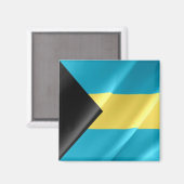 zBS002 BAHAMAS, Waving Flag, America, Fridge Magneet (Voorkant / Achterkant)