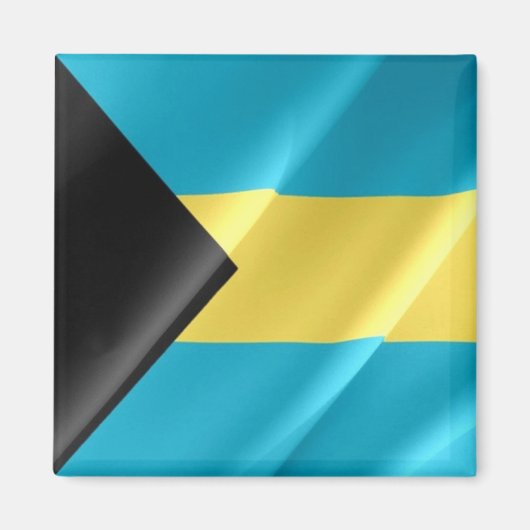 zBS002 BAHAMAS, Waving Flag, America, Fridge Magneet (Voorkant)