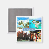 zBS004 BAHAMAS mozaïek, Amerika, Fridge Magneet (Voorkant / Achterkant)