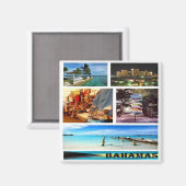 zBS005 BAHAMAS, Mosaic, Amerika, Fridge Magneet (Voorkant / Achterkant)