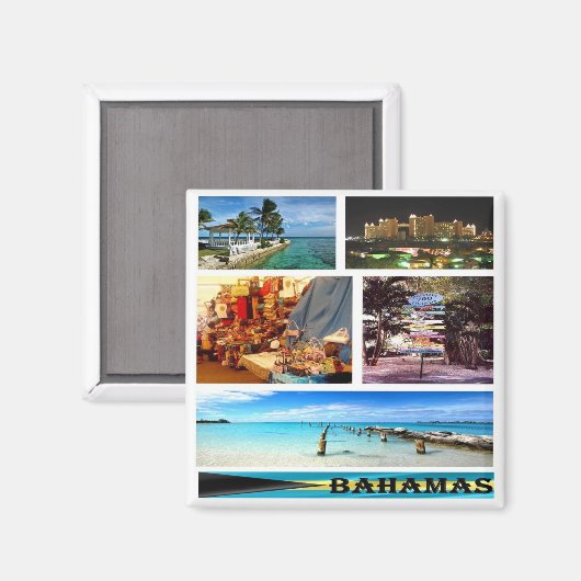 zBS005 BAHAMAS, Mosaic, Amerika, Fridge Magneet (Voorkant / Achterkant)