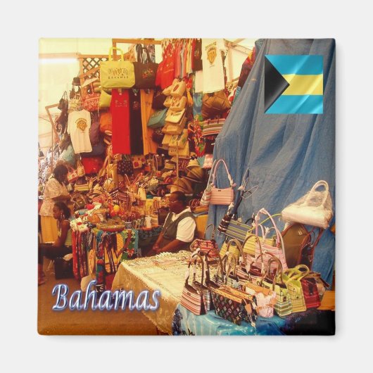 zBS006 BAHAMAS, Straw Market, America, Fridge Magneet (Voorkant)