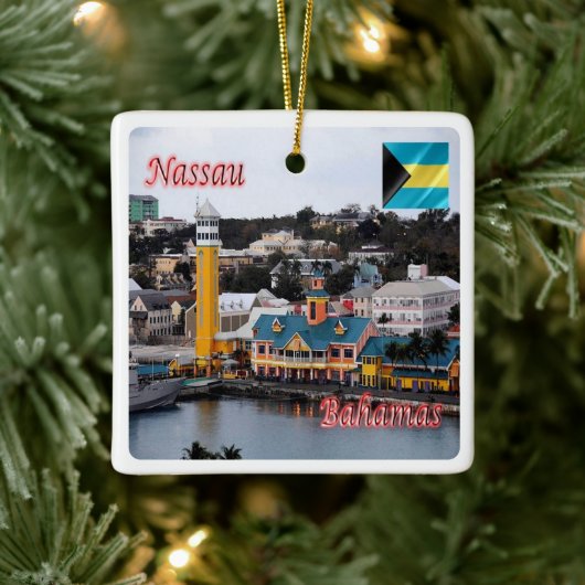 zBS009 NASSAU, Cruise Ship Terminal, Bahamas, Keramisch Ornament (Boom)
