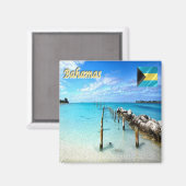 zBS010 BAHAMAS, Jaws Beach, Panorama, Fridge Magneet (Voorkant / Achterkant)