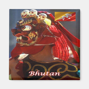 zBT003 MASKED DANCE, Bhutan, Azië, Fridge Magneet