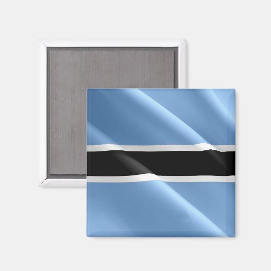 zBW002 BOTSWANA WAVING FLAG, Afrika, Fridge Magneet (Voorkant / Achterkant)