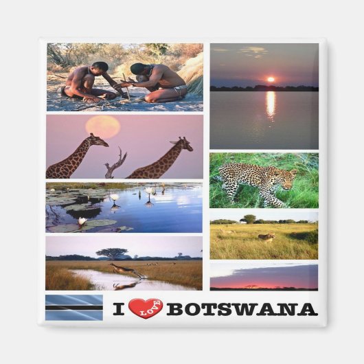 zBW003 BOTSWANA I LIEFT VAN, Mozaïek, Afrika, Frid Magneet (Voorkant)