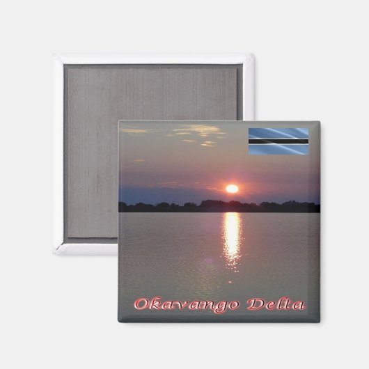 zBW006 OKAVANGO DELTA Sunset, BOTSWANA, Fridge Magneet (Voorkant / Achterkant)