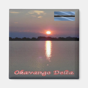 zBW006 OKAVANGO DELTA Sunset, BOTSWANA, Fridge Magneet