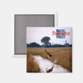 zBW011 BOTSWANA, Flying Vrouw Lechwe, Fridge Magneet (Voorkant / Achterkant)