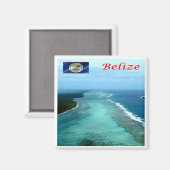 zBZ005 BELIZE Barrier Reef, Amerika, Fridge Magnet (Voorkant / Achterkant)