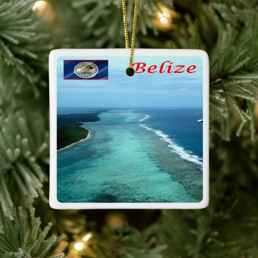 zBZ005 BELIZE Barrier Reef, Amerika, Keramisch Ornament (Boom)