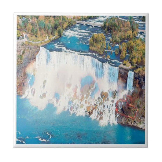 zCA003 NIAGARA HERFSTEN, Panorama, Amerika, Tegeltje (Voorkant)