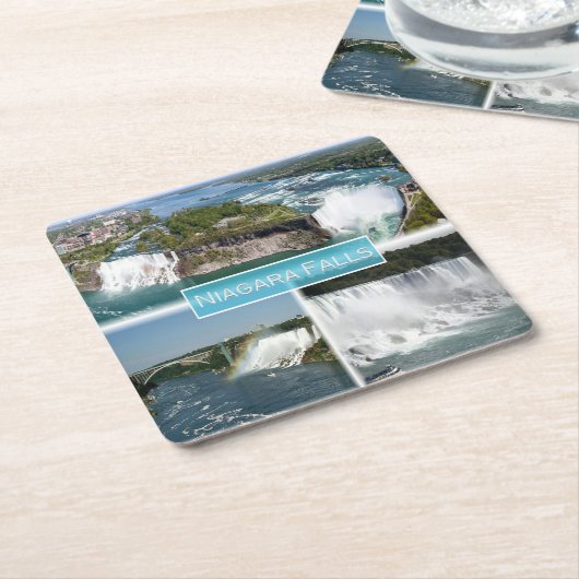 zCA012 NIAGARA-HERFSTEN van de Rainbow-brug, Kartonnen Onderzetters (Schuin)