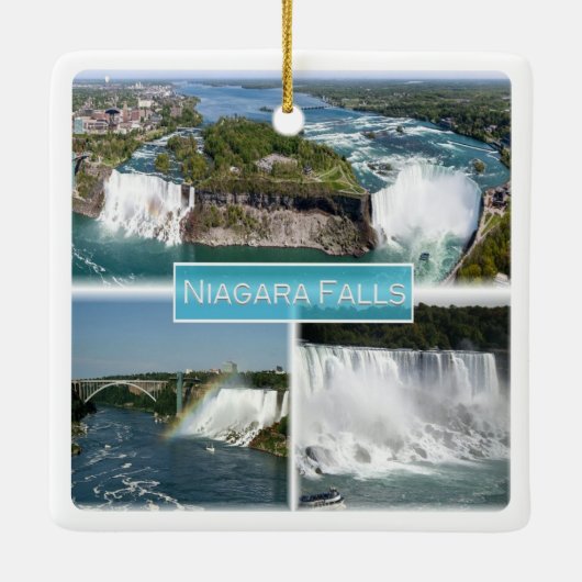 zCA012 NIAGARA-HERFSTEN van de Rainbow-brug, Keramisch Ornament (Achterkant)