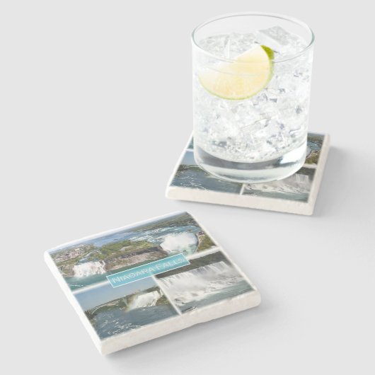 zCA012 NIAGARA-HERFSTEN van de Rainbow-brug, Stenen Onderzetter (Zijkant)