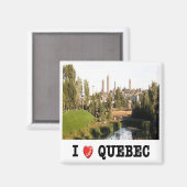 zCA019 QUEBEC I Love, Canada, America, Fridge Magneet (Voorkant / Achterkant)
