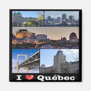 zCA020 QUEBEC I Love, Mosaic, Canada, Fridge Magneet