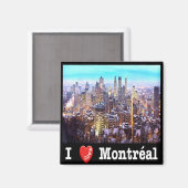 zCA028 MONTREAL I Love, Panorama, Canada, Fridge Magneet (Voorkant / Achterkant)