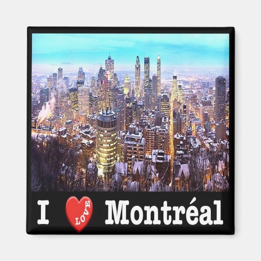 zCA028 MONTREAL I Love, Panorama, Canada, Fridge Magneet (Voorkant)