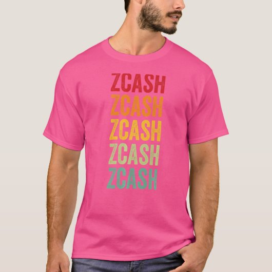 Zcash Crypto Rainbow-tekst T-shirt (Voorkant)