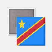 ZCD001 CONGO FLAG, Afrika, Fridge Magneet (Voorkant / Achterkant)