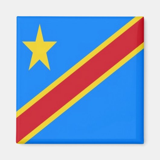 ZCD001 CONGO FLAG, Afrika, Fridge Magneet (Voorkant)