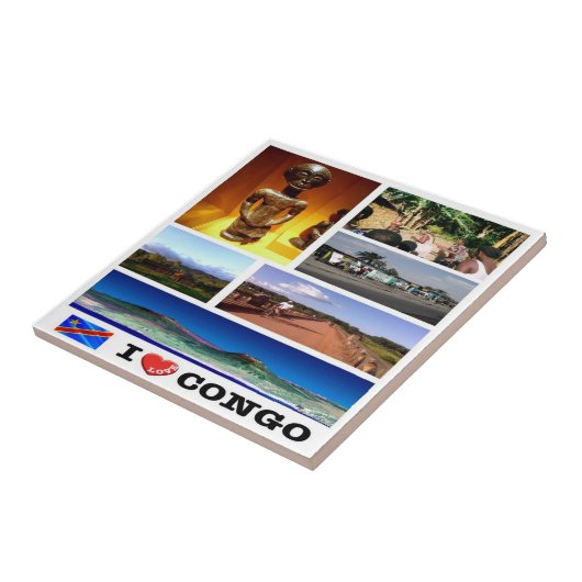 zCD003 CONGO I Love, Mozaïek, Afrika, Tegeltje (Zijkant)