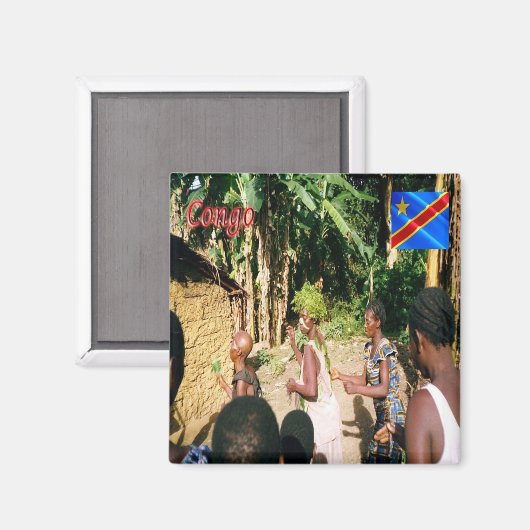 zCD007 CONGO, Afrika, Fridge Magneet (Voorkant / Achterkant)