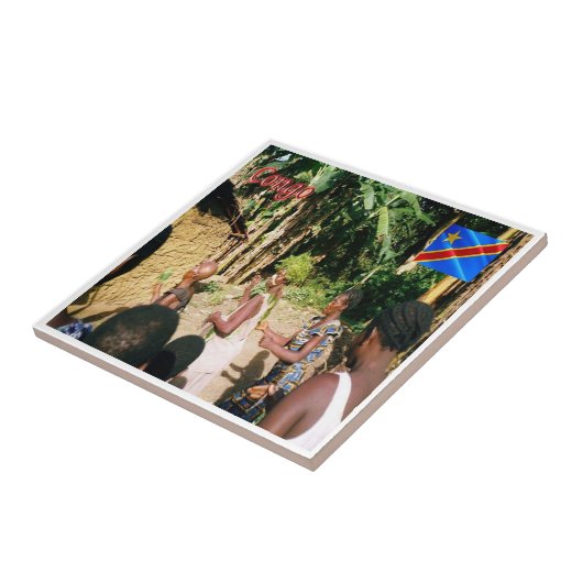 zCD007 CONGO, Afrika, Tegeltje (Zijkant)