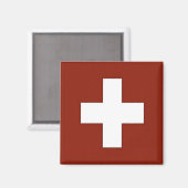 zCH001 SWISS FLAG Zwitserland - Fridge Magnet (Voorkant / Achterkant)