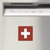zCH001 SWISS FLAG Zwitserland - Fridge Magnet (Insitu (Vaatwasser))