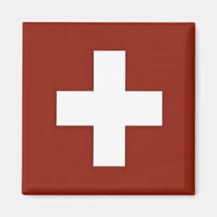 zCH001 SWISS FLAG Zwitserland - Fridge Magnet