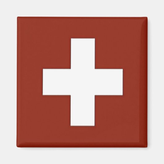 zCH001 SWISS FLAG Zwitserland - Fridge Magnet (Voorkant)