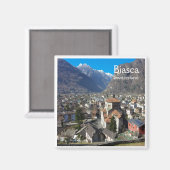 zCH006 BIASCA, Zwitserland, Koelkastmagneet Magneet (Voorkant / Achterkant)