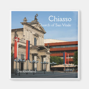 zCH008 CHIASSO Zwitserland, Koelkastmagneet Magneet
