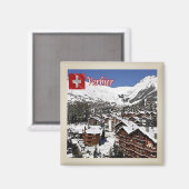 zCH009 VERBIER Pic Swiss — Fridge Magnet (Voorkant / Achterkant)