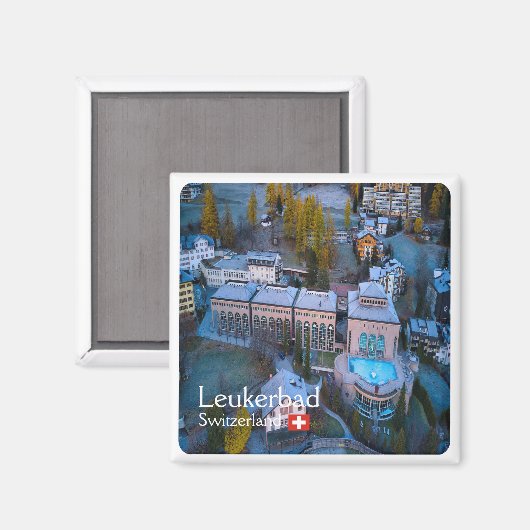 zCH011 LEUKERBAD Zwitserland - Fridge Magnet (Voorkant / Achterkant)
