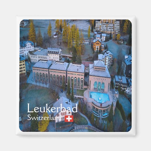zCH011 LEUKERBAD Zwitserland - Fridge Magnet (Voorkant)