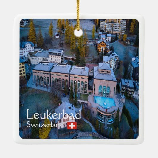 ZCH011 LEUKERBAD Zwitserland, Keramisch Ornament (Achterkant)