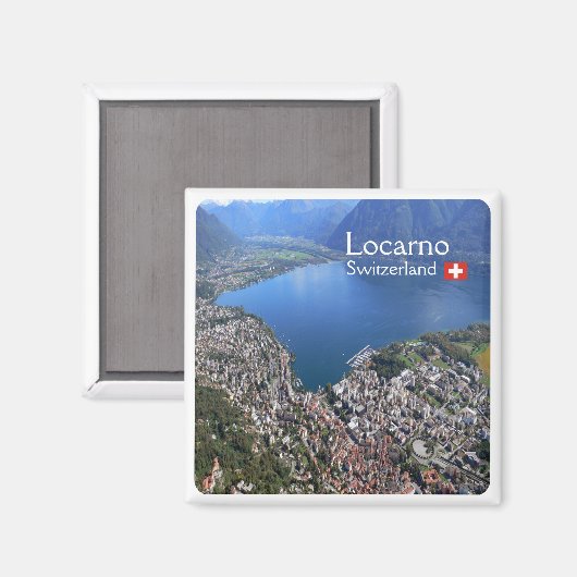 zCH012 LOCARNO - Zwitserland - Fridge Magnet (Voorkant / Achterkant)