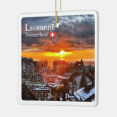 zCH013 LAUSANNE Zwitserland, Keramisch Ornament (Links)